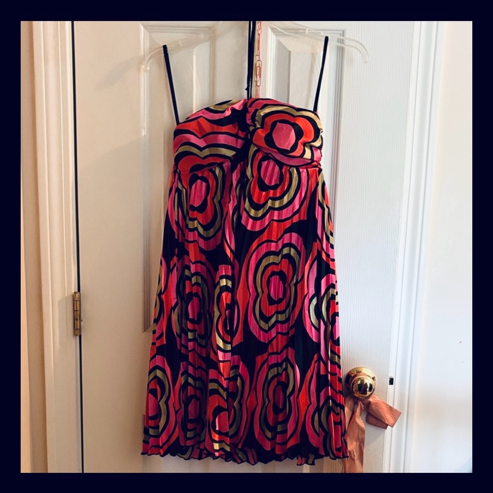 Silky Floral Pleated Dress